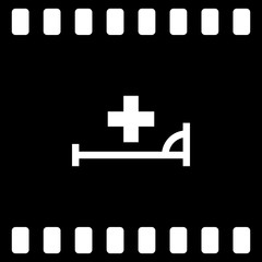 Vector icon with bed and cross