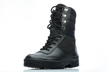 tall black combat boot