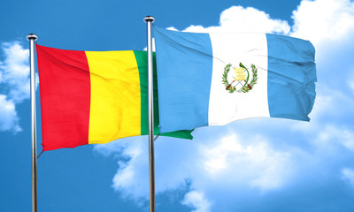 Guinea flag with Guatemala flag, 3D rendering