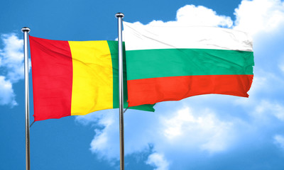 Guinea flag with Bulgaria flag, 3D rendering