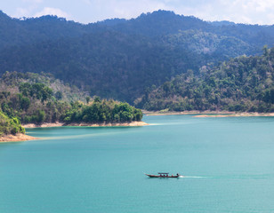 View lake of ratchaprapha dam khao sok national park, Surat Thani province,Thailand