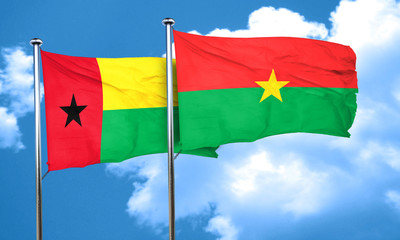 Guinea bissau flag with Burkina Faso flag, 3D rendering