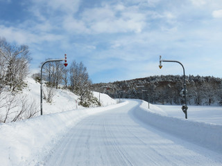 北海道の雪道