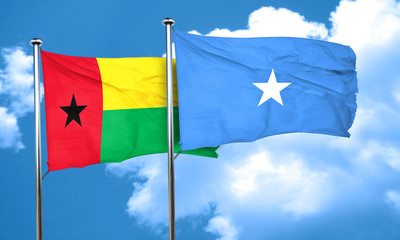 Guinea bissau flag with Somalia flag, 3D rendering