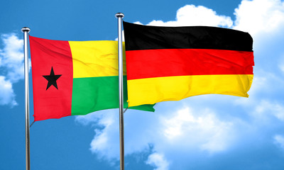 Guinea bissau flag with Germany flag, 3D rendering