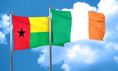Guinea bissau flag with Ireland flag, 3D rendering