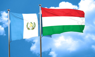 guatemala flag with Hungary flag, 3D rendering