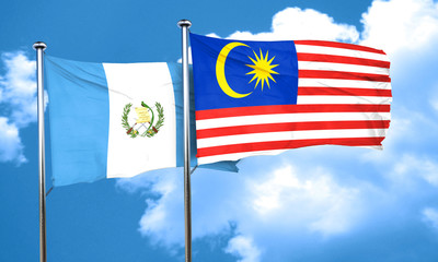 guatemala flag with Malaysia flag, 3D rendering