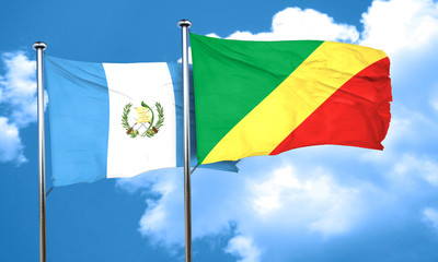 guatemala flag with congo flag, 3D rendering