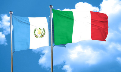 guatemala flag with Italy flag, 3D rendering