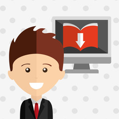 person using an electronic book design 