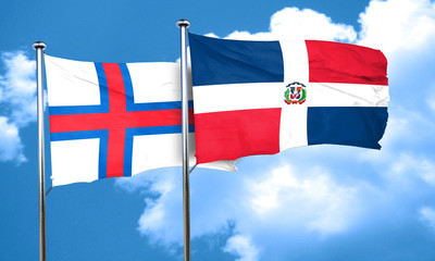 faroe islands flag with Dominican Republic flag, 3D rendering
