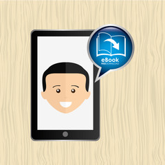 person using an electronic book design 