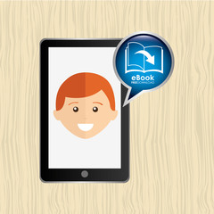 person using an electronic book design 