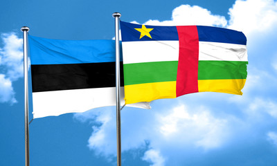 estonia flag with Central African Republic flag, 3D rendering