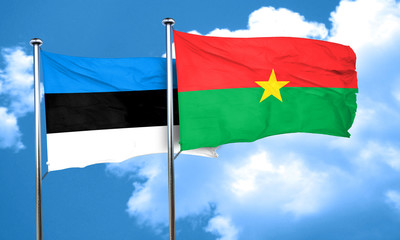 estonia flag with Burkina Faso flag, 3D rendering