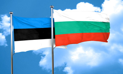 estonia flag with Bulgaria flag, 3D rendering