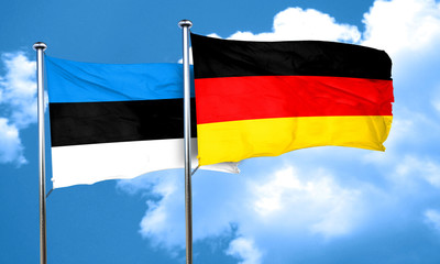 estonia flag with Germany flag, 3D rendering