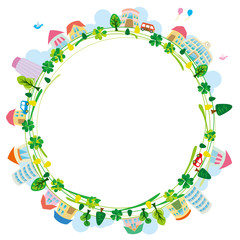 クローバー ハウス 空 緑 薄