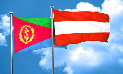 Eritrea flag with Austria flag, 3D rendering
