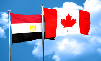 Egypt flag with Canada flag, 3D rendering