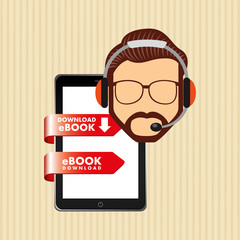 person using an electronic book design 