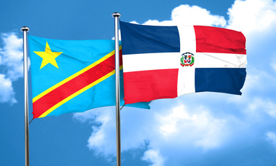 Democratic republic of the congo flag with Dominican Republic fl