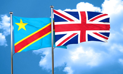 Democratic republic of the congo flag with Great Britain flag, 3
