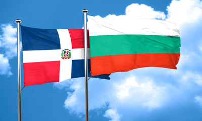 dominican republic flag with Bulgaria flag, 3D rendering