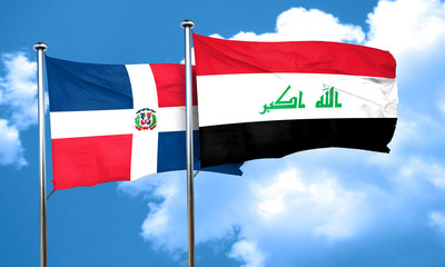 dominican republic flag with Iraq flag, 3D rendering