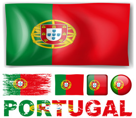 Portugal flag in different designs