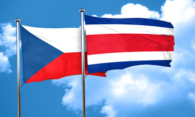 czechoslovakia flag with Costa Rica flag, 3D rendering