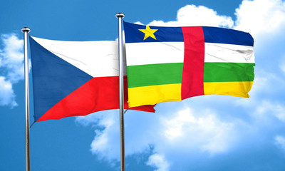 czechoslovakia flag with Central African Republic flag, 3D rende