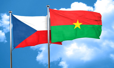 czechoslovakia flag with Burkina Faso flag, 3D rendering