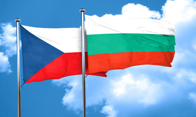czechoslovakia flag with Bulgaria flag, 3D rendering