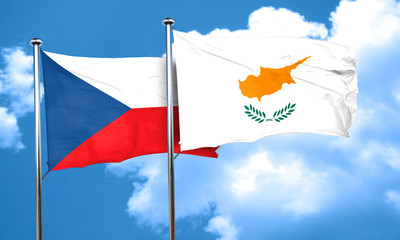 czechoslovakia flag with Cyprus flag, 3D rendering