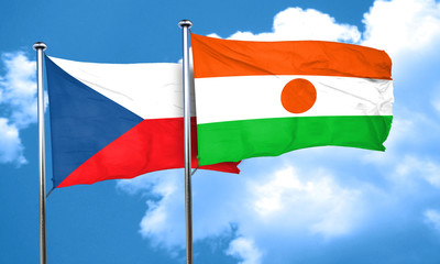 czechoslovakia flag with Niger flag, 3D rendering