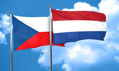czechoslovakia flag with Netherlands flag, 3D rendering