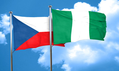 czechoslovakia flag with Nigeria flag, 3D rendering