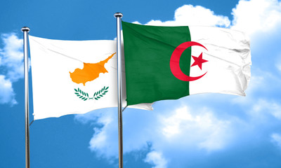 Cyprus flag with Algeria flag, 3D rendering
