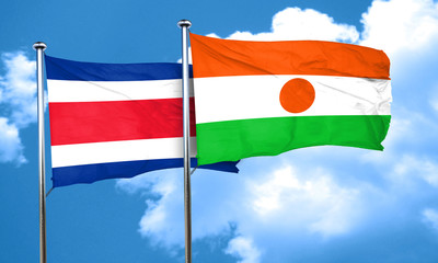Costa Rica flag with Niger flag, 3D rendering
