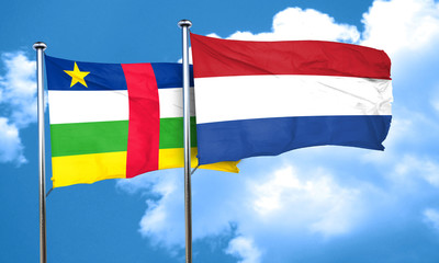 Fototapeta na wymiar Central african republic flag with Netherlands flag, 3D renderin