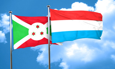 Burundi flag with Luxembourg flag, 3D rendering