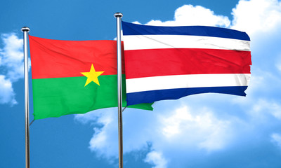 Burkina Faso flag with Costa Rica flag, 3D rendering