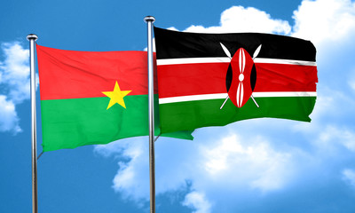 Burkina Faso flag with Kenya flag, 3D rendering