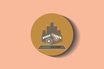 Green Factory vector flat.