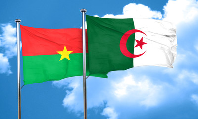 Burkina Faso flag with Algeria flag, 3D rendering
