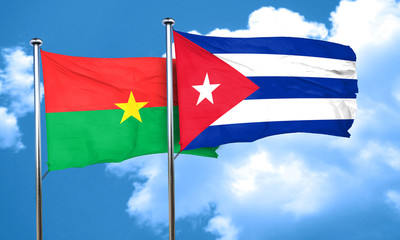 Burkina Faso flag with cuba flag, 3D rendering
