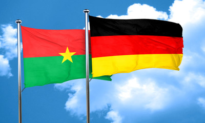 Burkina Faso flag with Germany flag, 3D rendering