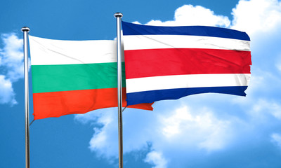 bulgaria flag with Costa Rica flag, 3D rendering